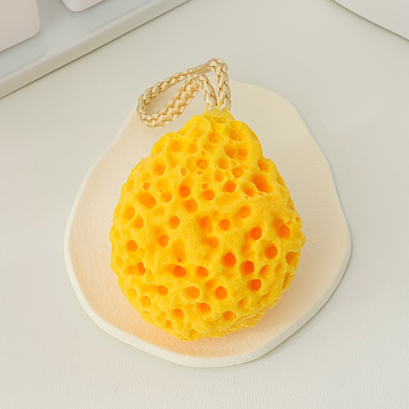 1pc Éponge de bain douce - Design de fruits mignon, non lâche, mousse hautement absorbante pour une exfoliation douce, idéale pour la douche et la salle de bain, éponge de douche | Design amusant | Éponge de bain durable