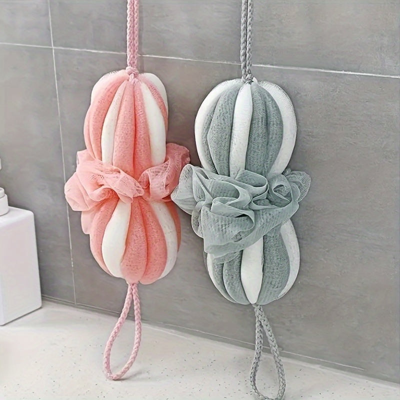 Une grande éponge de bain extensible en konjac, sans perte de poils, un gant de toilette long pour le lavage du corps, une boule de mousse, des fournitures de bain à bulles, avec un gratte-tos, pour les adultes, sans besoin d'électricité.