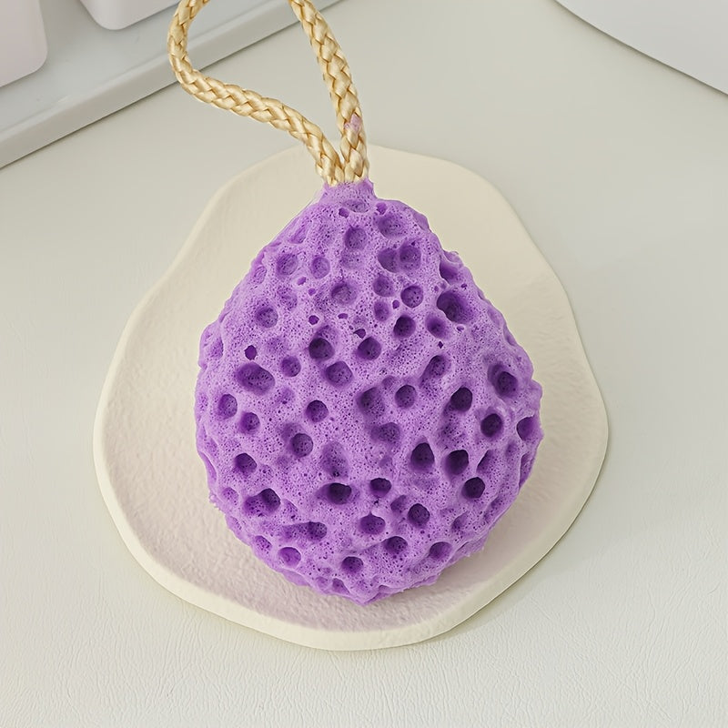 1pc Éponge de bain douce - Design de fruits mignon, non lâche, mousse hautement absorbante pour une exfoliation douce, idéale pour la douche et la salle de bain, éponge de douche | Design amusant | Éponge de bain durable