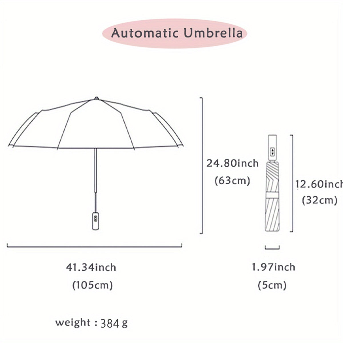 1pc Parapluie Pliant Automatique Xiaomi, Cadre en Fer à 10 Brides, Auvent en Tissu 190T, Coupe-Vent, Protection UV, Ouverture\u002FFermeture en Un Clic, Parapluie de Voyage Portable avec Poignée en Plastique