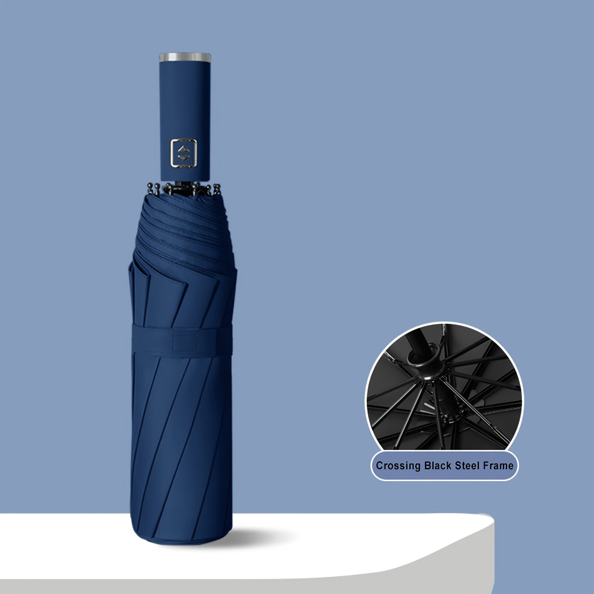 1pc Parapluie Pliant Automatique Xiaomi, Cadre en Fer à 10 Brides, Auvent en Tissu 190T, Coupe-Vent, Protection UV, Ouverture\u002FFermeture en Un Clic, Parapluie de Voyage Portable avec Poignée en Plastique