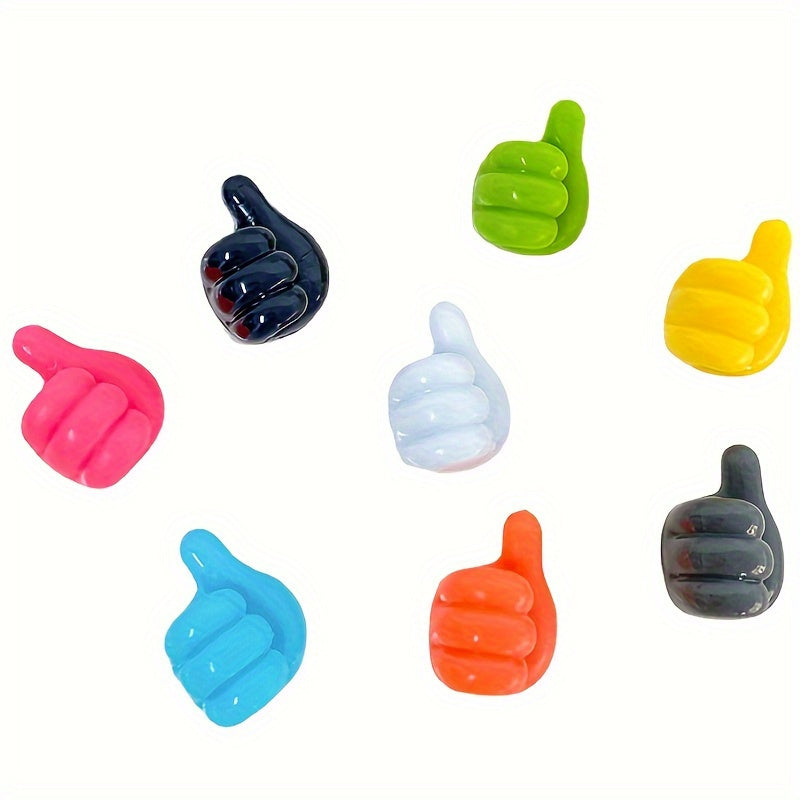 10pcs Crochets Muraux Élégants pour Pouce - Crochets Adhésifs Brillants Sans Clou, Installation Facile sans Perçage, Crochets Utilitaires en Plastique Durable Multicolore pour Dortoir, Cuisine, Chambre à Coucher, Design Ludique