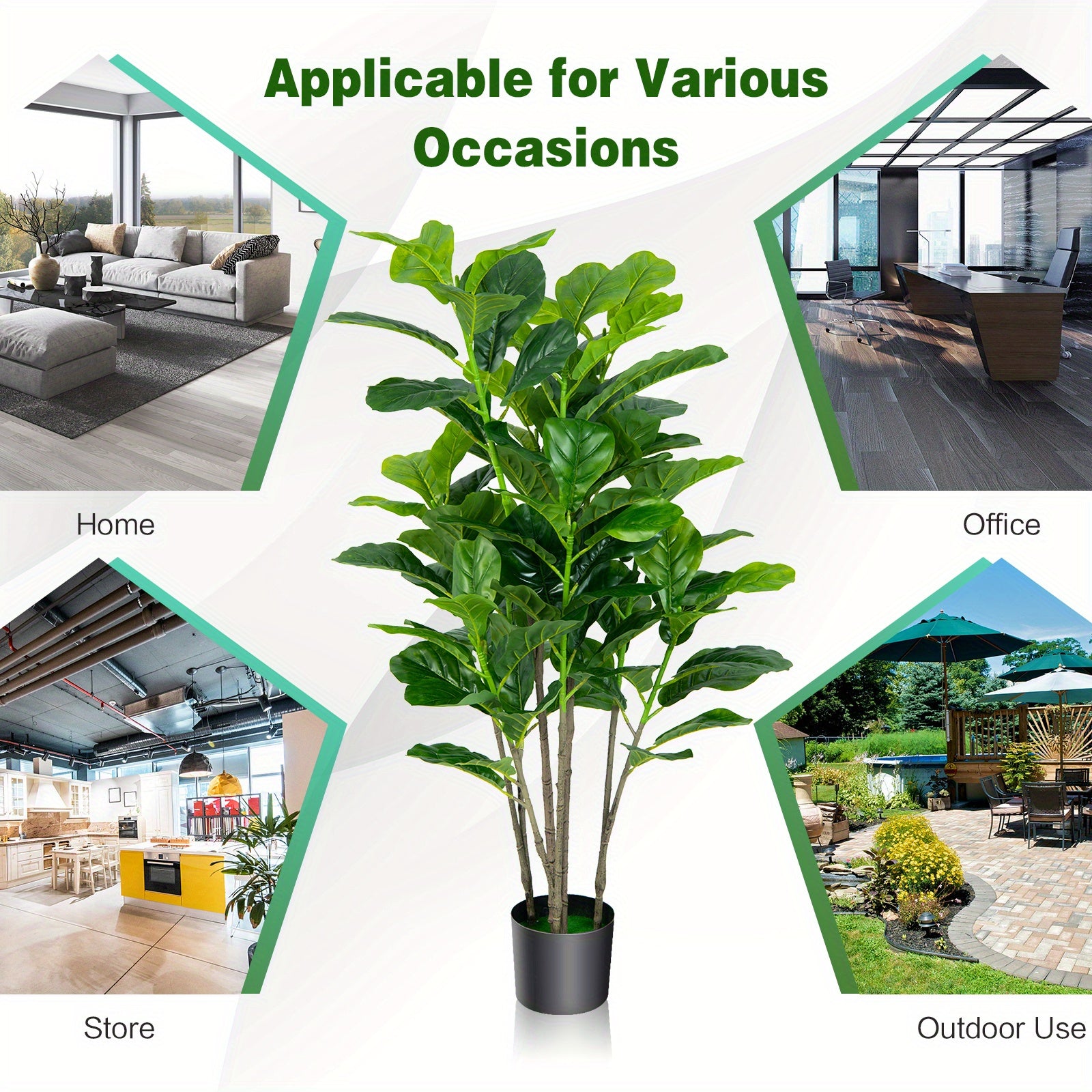 Ensemble de 2 arbres artificiels Lifezeal de 51 pouces pour l'intérieur et l'extérieur