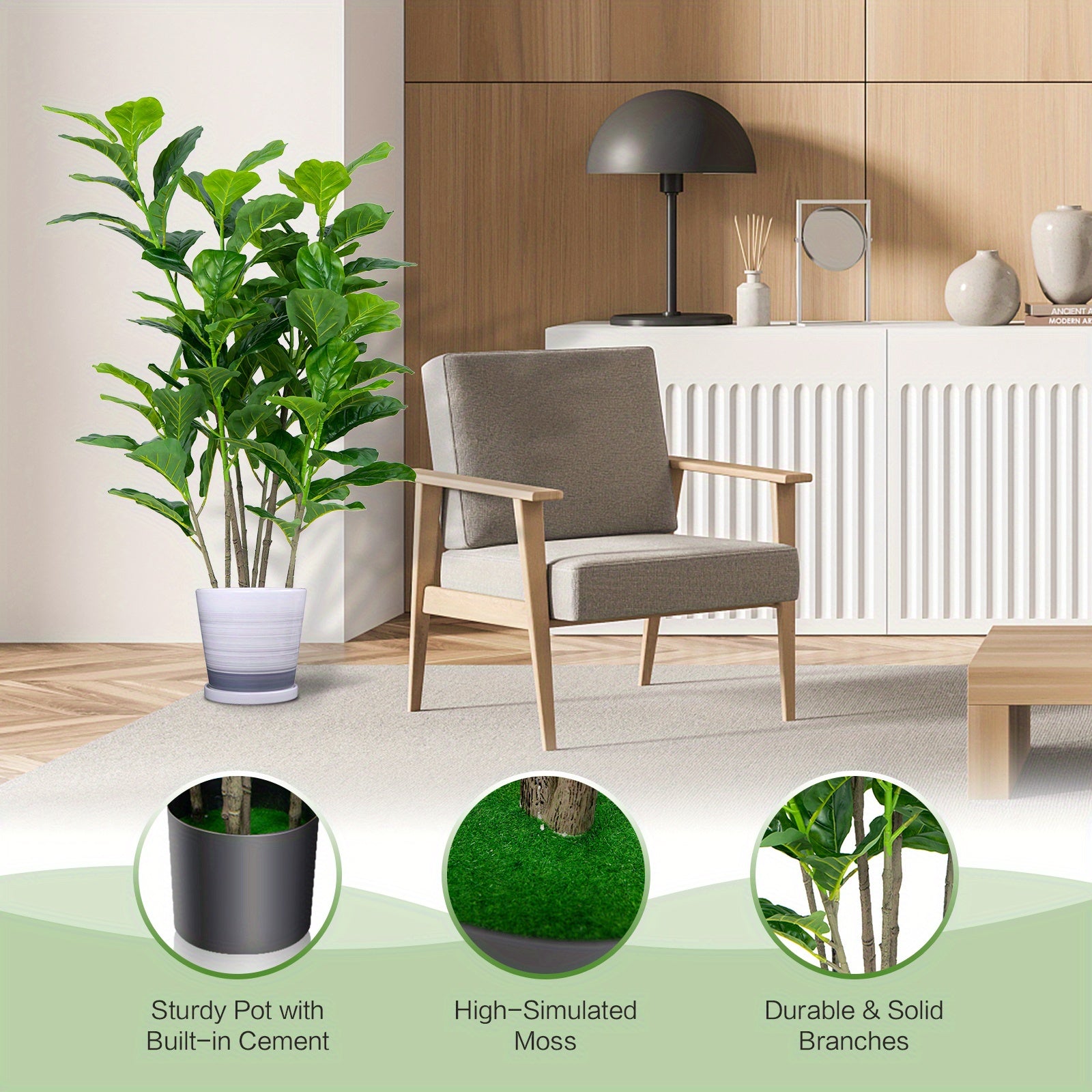 Ensemble de 2 arbres artificiels Lifezeal de 51 pouces pour l'intérieur et l'extérieur