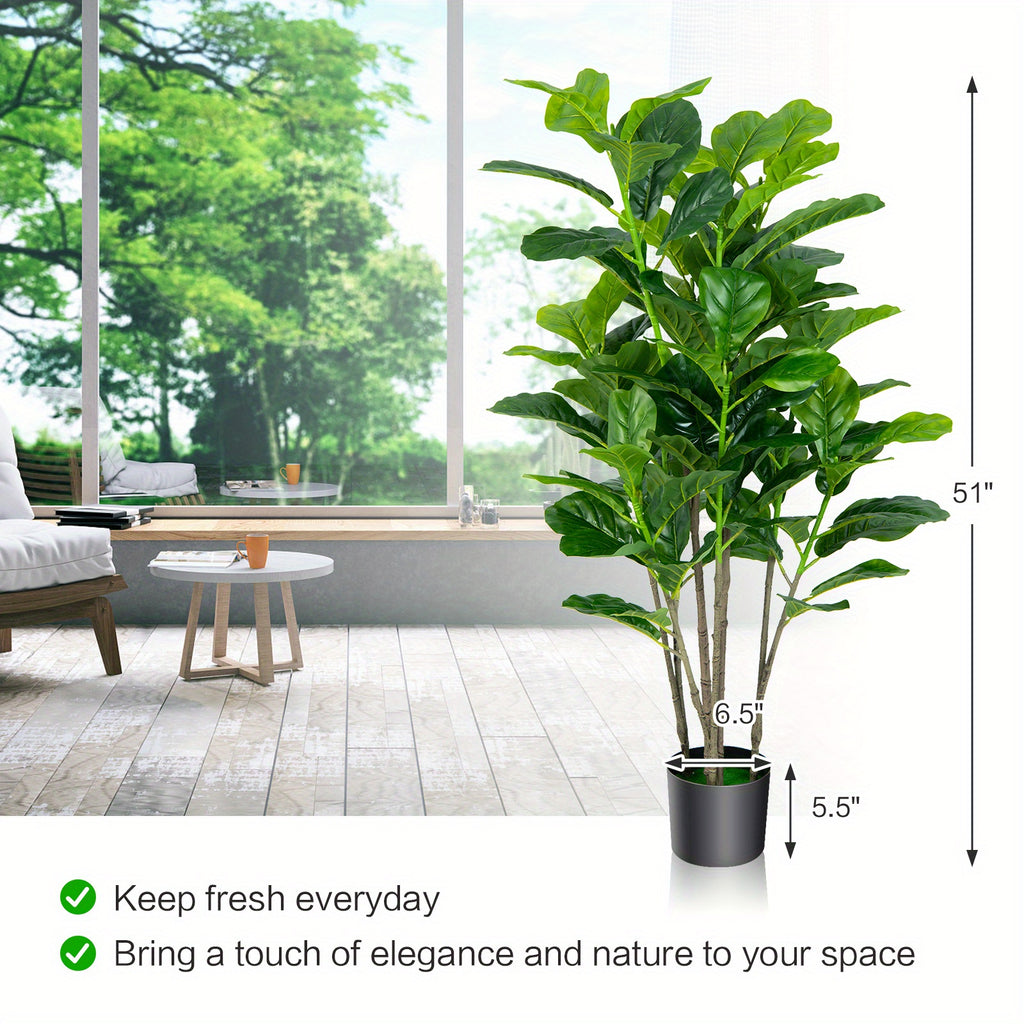 Ensemble de 2 arbres artificiels Lifezeal de 51 pouces pour l'intérieur et l'extérieur