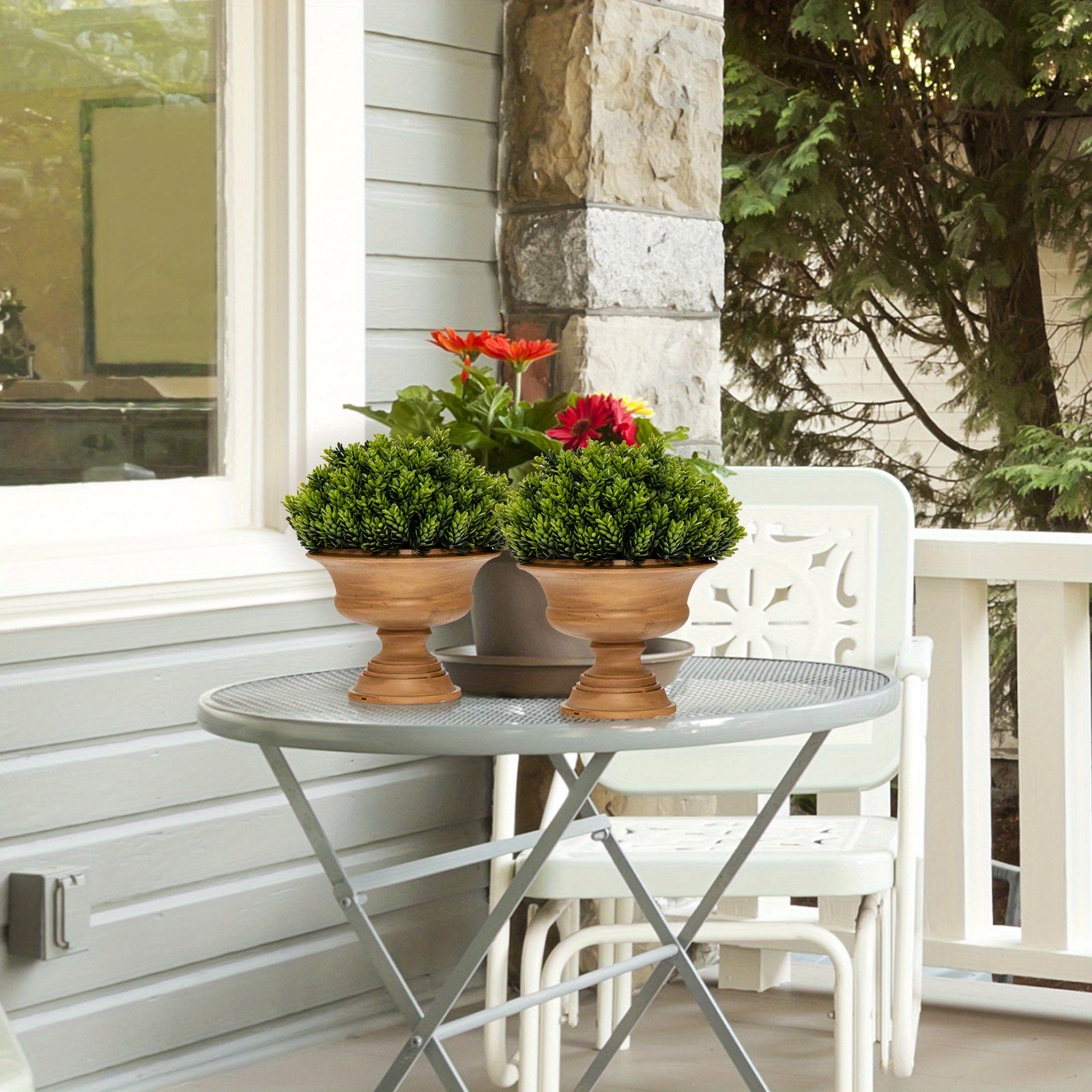 Lifezeal Lot de 4 plantes artificielles en pot - Mini plantes vertes décoratives pour l'intérieur