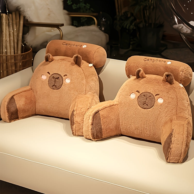 Oreiller Capybara Doudou | Coussin Polyester Multifonction avec Fermeture Éclair | Lavable en Machine | Idéal pour Bureau et Décoration Maison | Cadeau Parfait pour Noël, Pâques, Anniversaires | Design Doux et Adorable, Coussin Décoratif