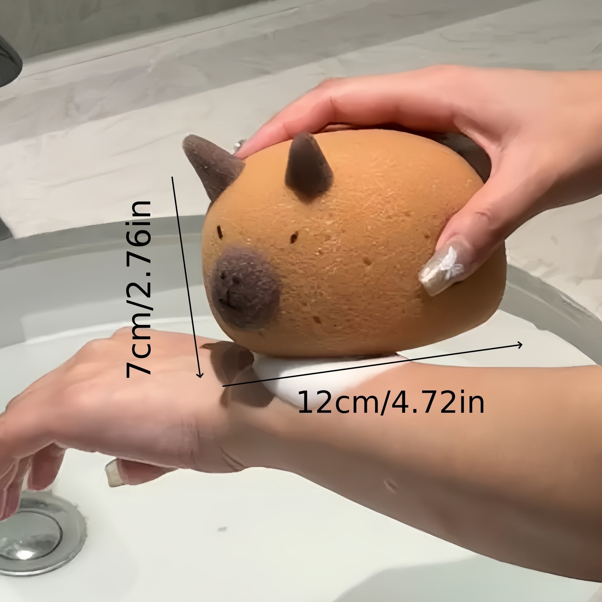 Boules de bain Kapibala 1\u002F2, éponges de douche douces et mignonnes, accessoires de bain pour le visage et le corps, cadeaux adorables en forme d'animaux