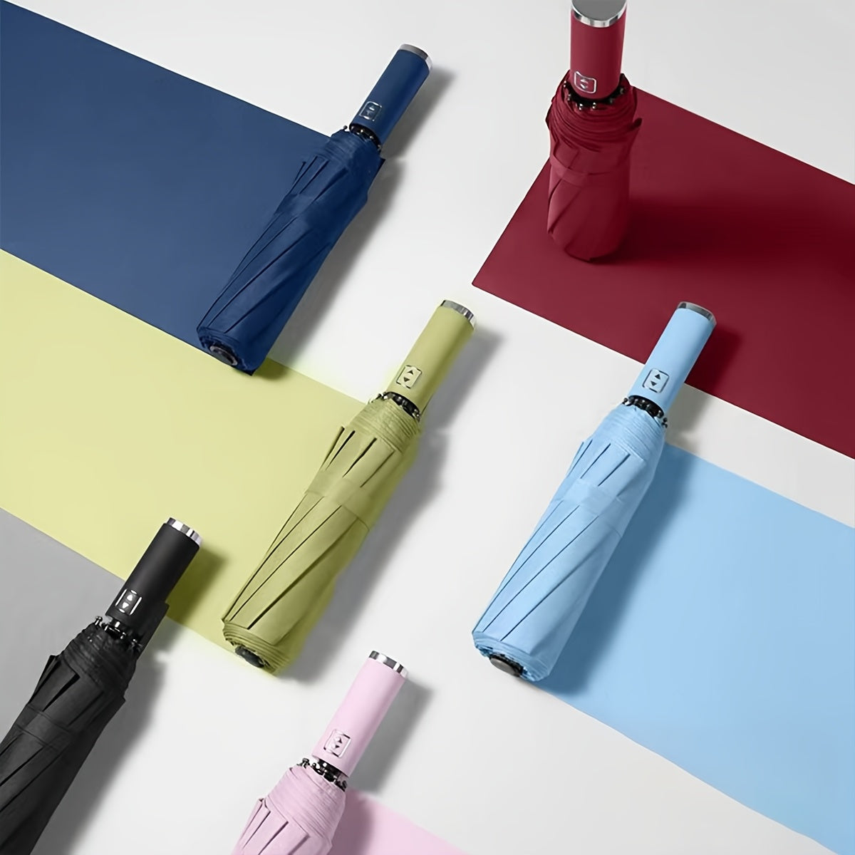 1pc Parapluie Pliant Automatique Xiaomi, Cadre en Fer à 10 Brides, Auvent en Tissu 190T, Coupe-Vent, Protection UV, Ouverture\u002FFermeture en Un Clic, Parapluie de Voyage Portable avec Poignée en Plastique