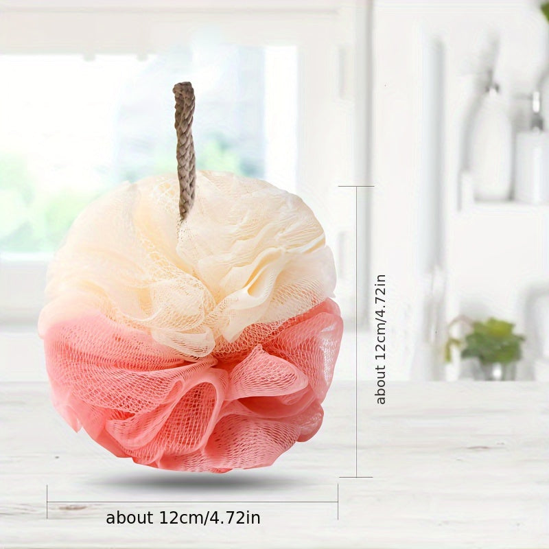 Ensemble de 4 éponges exfoliantes pour le spa à domicile, idéales pour la douche, avec boule de bain en filet, brosse pouf, et éponge de gommage pour le visage et le corps, pour une mousse abondante et onctueuse.